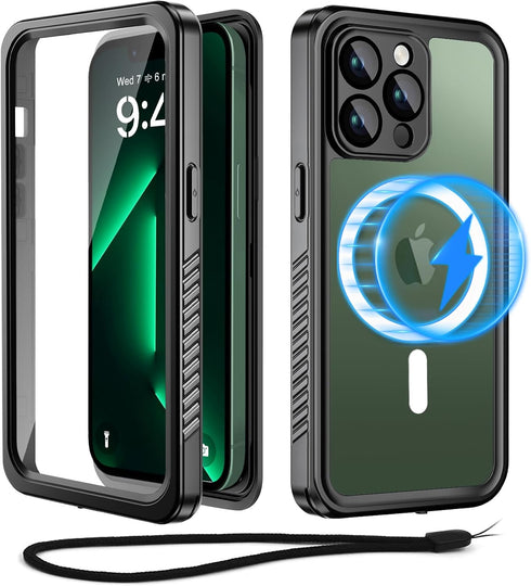 Beeasy for iPhone 13 Pro Waterproof Case (6.1") Compatible with MagSafe - 360 Degree Outdoor Protective Case Magnetic Phone Case, Armored Case Sho...