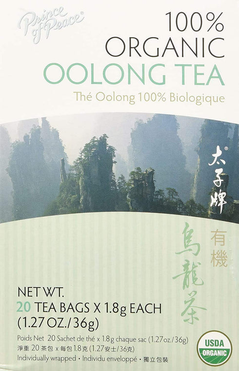 Prince of Peace Organic Oolong Tea, 20 Tea Bags – 100% Organic Black Tea – Unsweetened Black Tea – Lower Caffeine Alternative to Coffee – Herbal H...