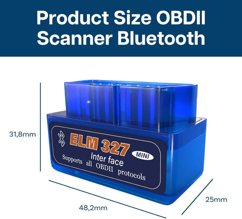 MMOBIEL OBD2 Scanner Bluetooth - Car Scanner Compatible with iOS, iPhone, iPad and Android – OBD2 Reader Car Diagnostic Tool Wireless OBD Car Code...