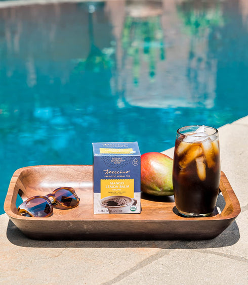 Teeccino Mango Lemon Balm - Prebiotic SuperBoost™ Herbal Tea - Support Your Probiotics with Vegan GOS & Organic XOS For Good Gut Health - Caffeine...