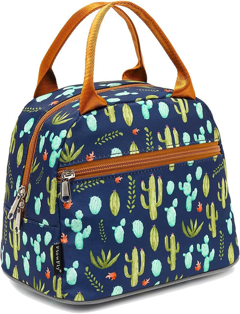 FlowFly Insulated Lunch Cooler Bag - Tote Bag Organizer for Women/Men, Cactus...