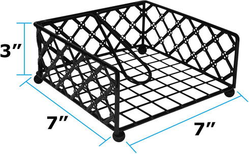 Blue Donuts Lattice Collection Napkin Holder – Napkin Holders for Tables, Dining Table Napkin Holders for Kitchen, Flat Napkin Holder, Black...
