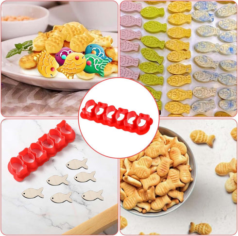 Mini Gold Fish Cracker Cutter Set GoldFish Cracker Cookie Cutter Tiny Fish Cookie Cutters Mini Plastic Fish Biscuit Cutter for Tiny Treats Fish Sh...