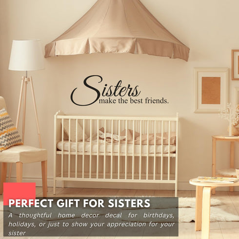 My Vinyl Story - Sisters Make The Best Friends - Large Inspirational Wall Decals for Bedroom Family Nursery Home Decal Quote Word Sayings Sticker ...