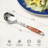 Soup Spoons?4Pcs Soup Spoons Set?Stainless Steel 18/8 Spoons with Comfortable Bakelite Handle?Heavy-Weight Metal Round Spoons?Wood Grain Handle...