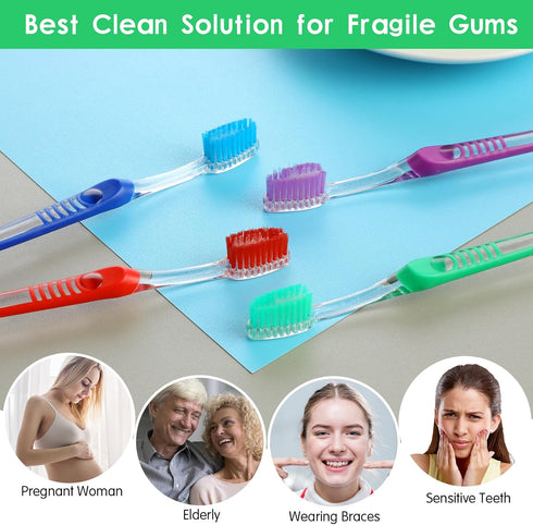 4 Pack Braces Brushes for Teeth with Interproximal Head, Orthodontic Toothbrush for Braces, Double Ended Soft Bristles for Ortho Brace Teeth Clean...
