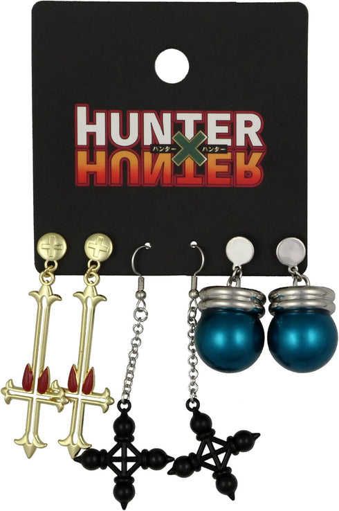 Hunter X Hunter Anime Manga Chrollo Lucifer Stud and Hook Earring 3 Pack...