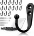 15 Pcs Black Wall Mounted Coat Hooks, Hanger Hook with 30 Pieces Screws for Towel, Key, Robe, Scarf, Bag, Cap, Coffee Cup, Mugs...