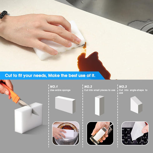 25pack Magic Cleaning Sponge Multifunctional Household Melamine Foam Brush, Suitable for Furniture, Kitchen, Bathroom, car, Yacht, White Goods and...