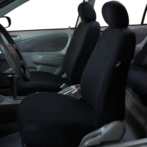 FH Group Car Seat Covers Front Set in Cloth - Car Seat Covers for Low Back Car Seats with Removable Headrest,Universal Fit,Automotive SeatCovers,W...