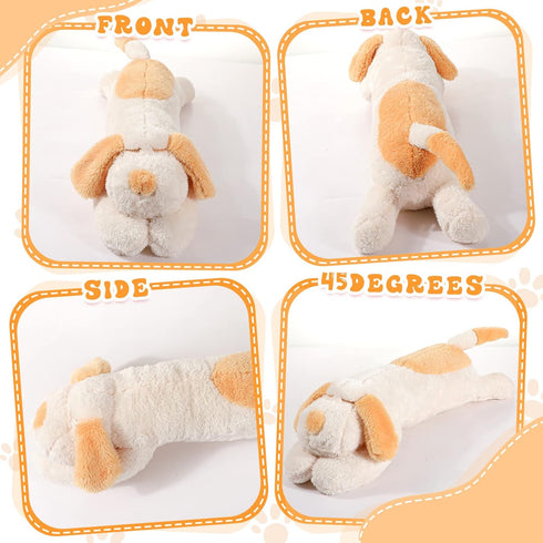 Queekay Giant Dog Stuffed Animals Plush Toy Body Hugging Pillow Soft Dog Plush Large Cute Sleeping Pillow for Birthday Gifts(Beige,23.6 Inch)...