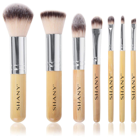 SHANY Makeup Brushes - I love Bamboo - 7pc Petite Pro Bamboo Make up brush set with cosmetics brush Carrying Case...