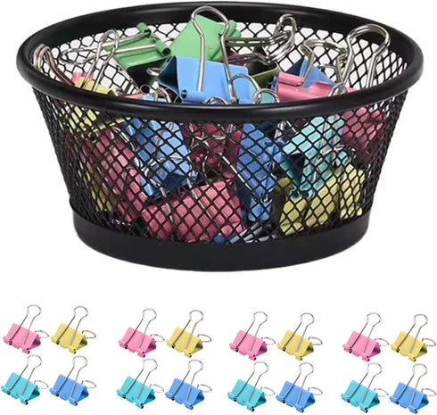 Binder Clips - 48 Pcs 1 Inch, Paper Binder Clips with Paper Clip Holder for Desk, Medium Paper Clamps for Office, School, Home...