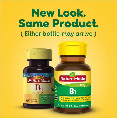 Nature Made Vitamin B1 100 mg, Dietary Supplement for Energy Metabolism Support, 100 Tablets, 100 Day Supply...