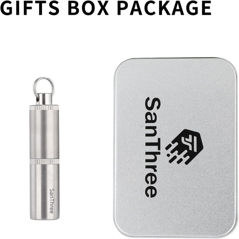 Keychain Pure Titanium Pill Holder Metal Case, Portable Small 2 Compartment Waterproof Pill Box Container for Travel Emergency Purse Pocket...
