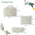 3 Pcs Cotton Quilted Makeup Bag Set, Floral Cotton Cosmetic Bag, Cute Makeup Bag, Aesthetic Toiletry Travel Organizer Bag for Women Girls (A)...