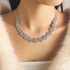 Yean Silver Bride Necklace Earrings Set Crystal Bridal Wedding Jewelry Sets Rhinestone Choker Necklace Prom Costume Jewelry Sets for Women...