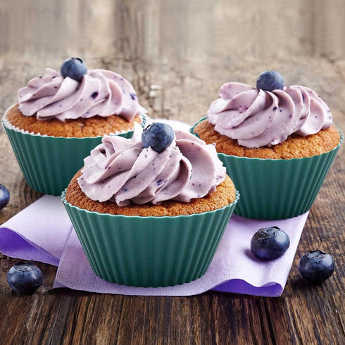 24 Pack Silicone Baking Cups Reusable Muffin Liners Non-Stick Cup Cake Molds Set Cupcake Silicone Liner Standard Size Silicone Cupcake Holder Sili...