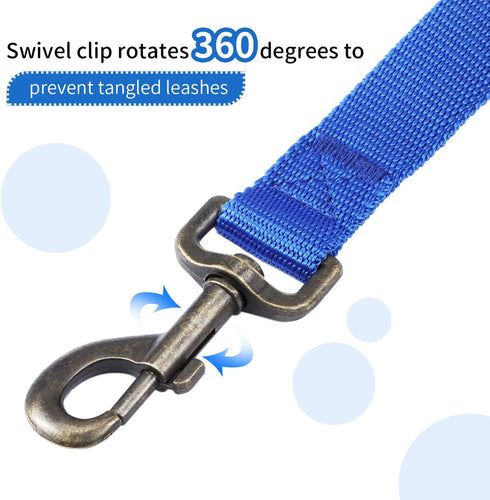 HIKISS Long Dog Leash Obedience Recall Training Agility Lead with Thickening Material for Large Dog - 15ft 20ft 30ft 50ft 100ft Training Leash(Blu...