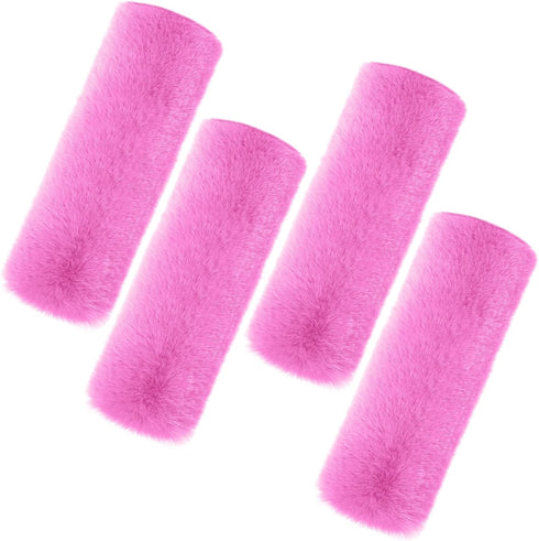 Boao 4 Pack Faux Sheepskin Car Seat Belt Pads Seatbelt Protector Soft Seat Belt Shoulder Strap Cover Comfort Harness Pad(Pink, 9.9 Inch)...