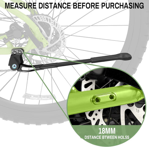 Bike Kickstand,18mm Hole Spacing Bicycle Kickstands,Adjustable Length Bike Side Kickstand fit 24in 26in 27.5" 29 inches,Bike Kick Stand Suit Mount...