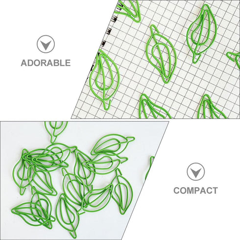 TEHAUX 30pcs Mini Paper Clips, Leaf Paper Clip Small Paper Clip Stationery Clips Office Paperclips File Clips Paper Clip Bookmark Clip for Office ...
