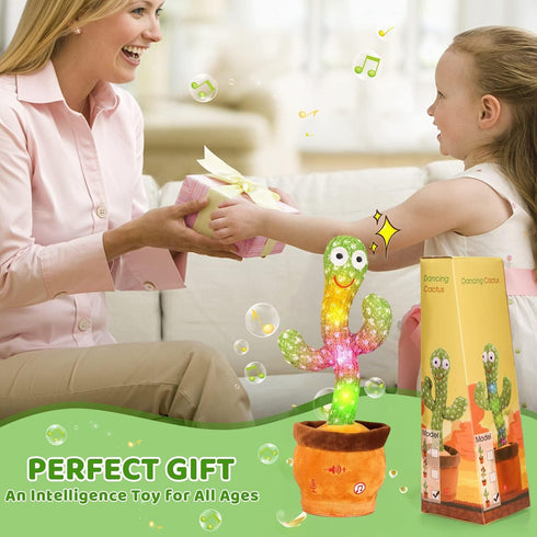 Dancing Cactus, Talking Cactus Toy, Dancing Cactus Mimicking Toy, Repeating and Recording What You Say, Cactus Baby Toy with LED, Repeat, Dance, R...