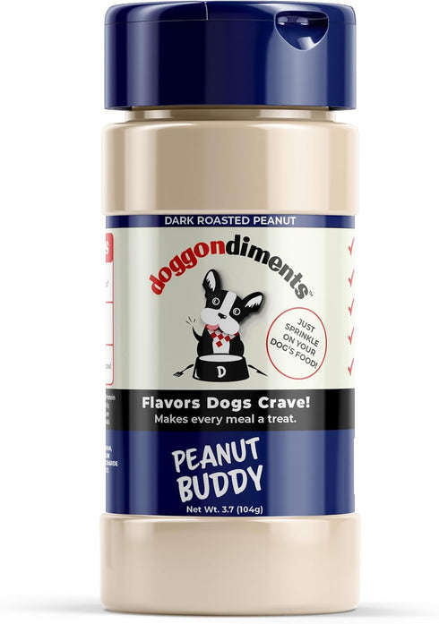 Peanut Buddy Roasted Peanut Flavor Dog Food Topper, Fun People Food Flavors, Made in USA, Non-GMO, No Added Salt...