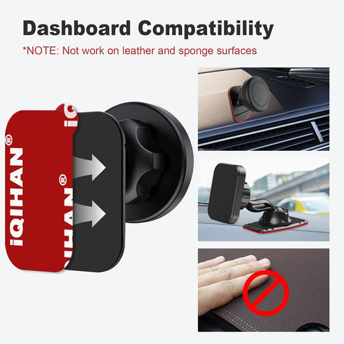 Sticky Adhesive Pads Replacement for Car Dashboard Magnetic Phone Mount Holder Base, 8pcs Rectangle Heat Resistance Double-Side Sticker Tapes for ...