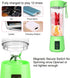 Portable Blender Smoothies Personal Blender Mini Shakes Juicer Cup USB Rechargeable 14oz. (Green)...