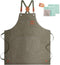 Aprons for Men Women with Large Pockets, Cotton Canvas Cross Back Apron with Adjustable Straps,Kitchen Cooking Baking Bib Work Apron...