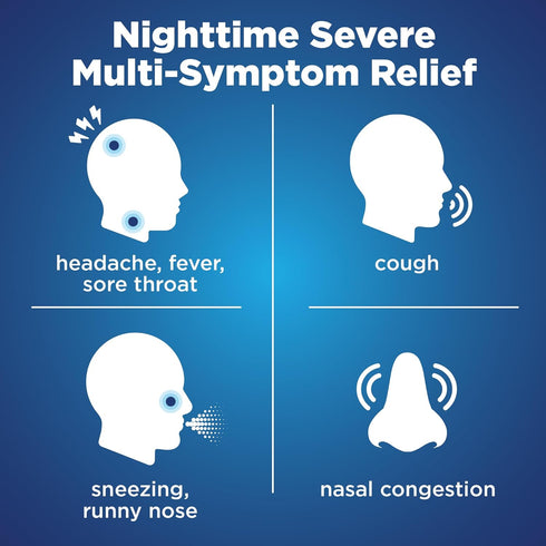 Amazon Basic Care Nighttime Honey Flavor Severe Cold and Flu Relief, Liquid Medicine, 12 fl oz (Pack of 1)...