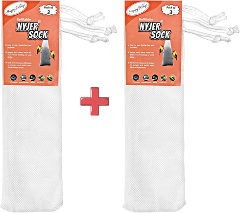 Refillable Nyjer/Thistle Empty Sock - Pack of 6 I Bird Feeder...