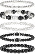 DIVINA VITAE 5 Pcs Beaded Stretch Bracelets Stackable Bracelets Crystal Bead Bracelet Boho Beaded Bracelets Stretch Layering Crystal Stone Beaded ...