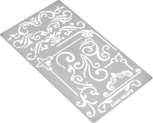 Aleks Melnyk No.3 Metal Journal Stencil, Wood Burning, Flowers and Vines, Ornament, Vintage, Finds Small Stencil Patterns, Pyrography, Engraving, ...