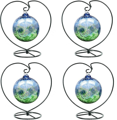 Ornament Display Stand Holder Home Wedding Decoration Rack Hanging Glass Globe Pot Stand Iron Pothook Stand Terrarium Witch Ball (4pcs)...