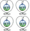 Ornament Display Stand Holder Home Wedding Decoration Rack Hanging Glass Globe Pot Stand Iron Pothook Stand Terrarium Witch Ball (4pcs)...