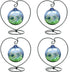 Ornament Display Stand Holder Home Wedding Decoration Rack Hanging Glass Globe Pot Stand Iron Pothook Stand Terrarium Witch Ball (4pcs)...