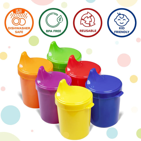 Toddler Sippy Cups - Set of 6 Spill Proof Cups for Toddlers 5 Ounce - Small Baby Cups with Lids Dishwasher Safe BPA Free Kids Sippy Drinking Cups...