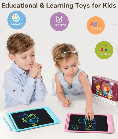 LCD Writing Tablet for Kids, 12 Inch Colorful Doodle Board, Drawing Tablet Writing Board, Toddler Learning Toys for 3 4 5 6 7 8 Years Old Boys Gir...