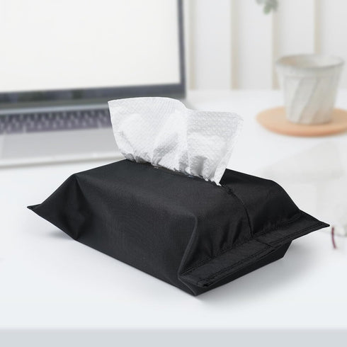 kakaforsa Black Toilet Paper Holder Travel Napkin Holder Reusable Tissue Holder Cloth Tissue Box Cloth Cover Hang Paper Towel Holder Tissue Box Co...