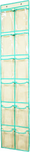 Over The Door Shoe Organizer Hanging Narrow Closet Door Shoe Storage Large Clear Pockets Chart (12 POCKETS)...