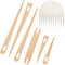 Wood Weaving Tools Set, with Crochet Needle and Comb Wooden Shuttles Stick for Inkle Loom Knitted DIY Craft Supplies...