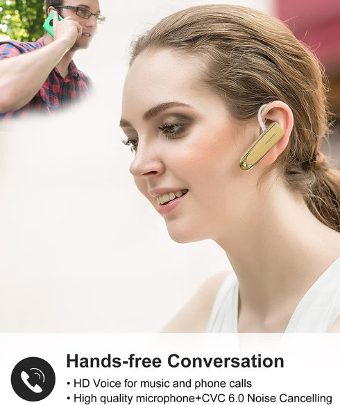 New bee Bluetooth Earpiece V5.0 Wireless Handsfree Headset with Microphone 24 Hrs Driving Headset 60 Days Standby Time for iPhone Android Samsung ...