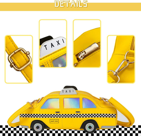 KUANG! Girls Cute Bus Taxi Shaped Chain Shoulder Bag Ice Cream Embroidered letter Women Crossbody Purse Handbags for Women...