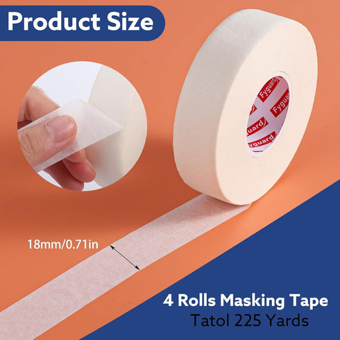 Masking Tape White Masking Tape Bulk 3/4 Inch ×55 Yards Artists Tape General Purpose Masking Tape for Crafts Painting Art Home School Office, 4 Ro...