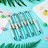Beadthoven 12pcs DIY Beadable Pens, Hawaiian Flower Plastic Bead Pens with 48pcs Assorted Boho Tropical Summer Flamingo Pineapple Beads Pen Making...