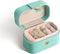 CASEGRACE Small Jewelry Ring Box Mini Travel Jewelry Case Portable Ring Storage Case for Rings Earrings, Gifts for Women Girls, Blue...