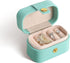 CASEGRACE Small Jewelry Ring Box Mini Travel Jewelry Case Portable Ring Storage Case for Rings Earrings, Gifts for Women Girls, Blue...