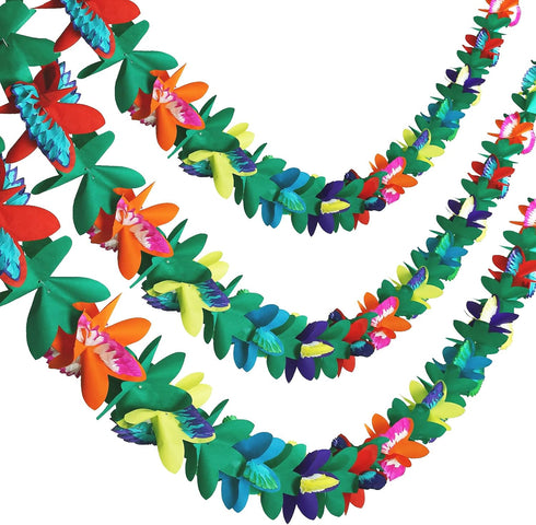 KESOTE 3 Pack Tropical Paper Flower Garland Luau Party Decorations, 30FT Tissue Flower Banner for Hawaiian Summer Tiki Bar Tropical Party Decor...